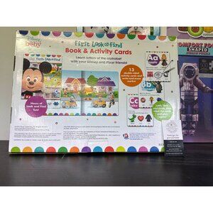 Disney Baby First Look And Find Book & Activity Cards Set With Marker